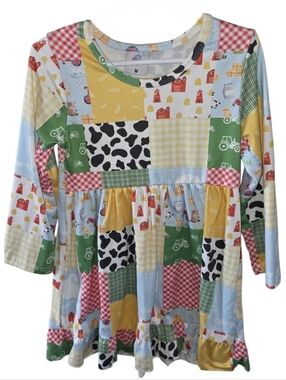 LaLeePop Girls Carhartt Farming Long Sleeve Dress Size 3T NWOT